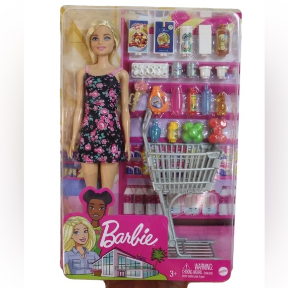 Barbie Toys Barbie Doll Shopping Time 25piece Set Shopping Cart